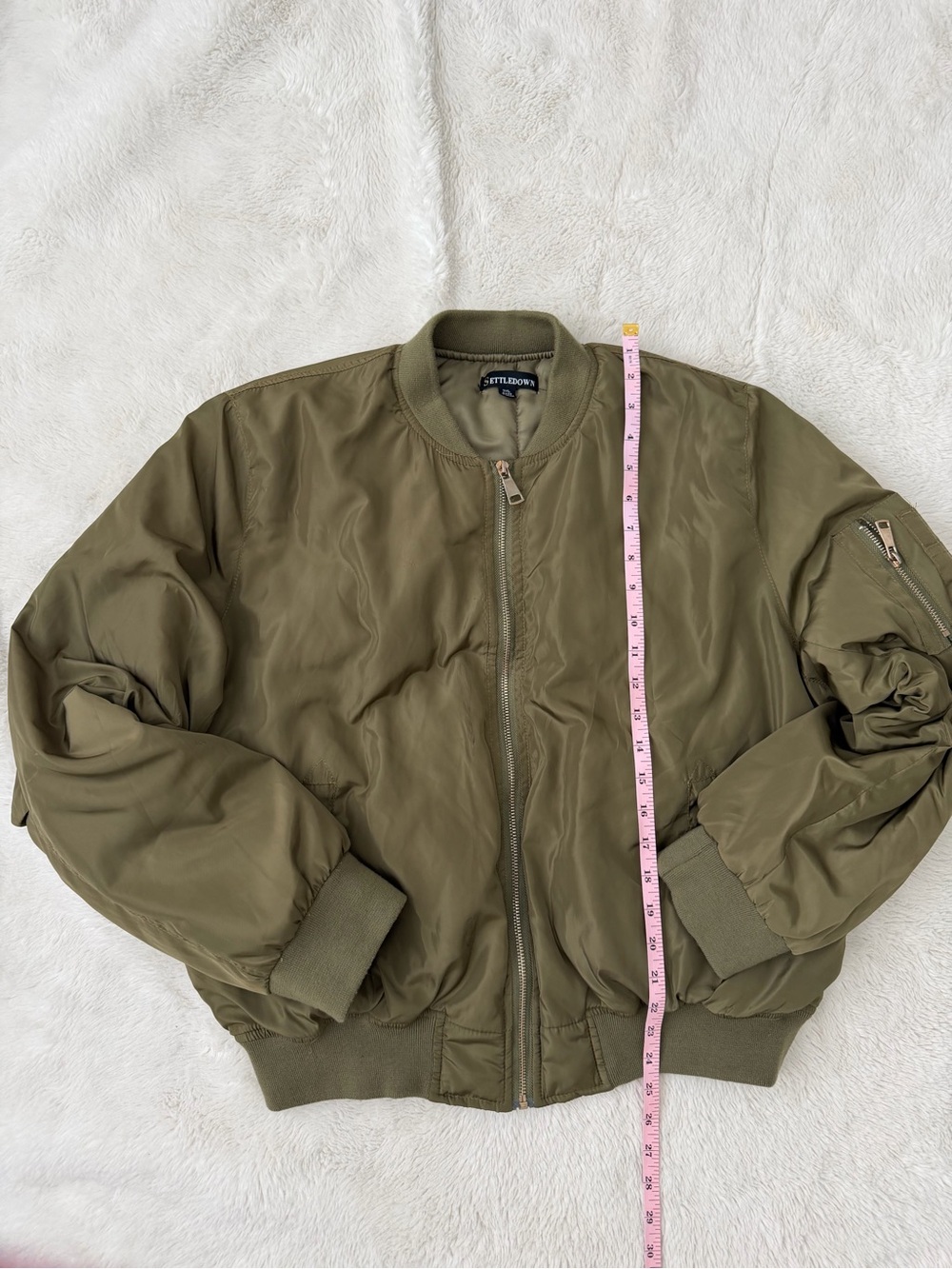 Boohoo Olive Army Green Utility Bomber Flight Jacket Plus Size
